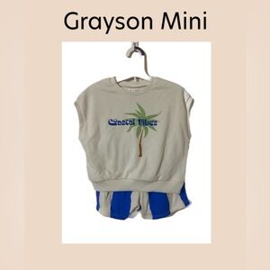 Grayson Mini Boys Coastal Vibes Sleeveless Top and Shorts Set Size 2T NWT
